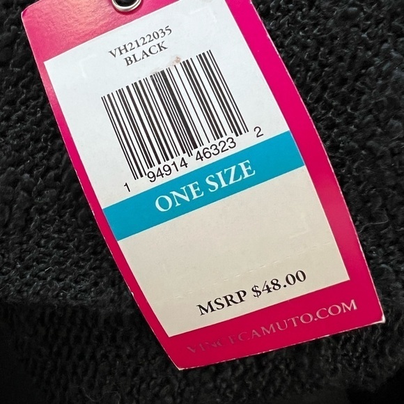 Vince Camuto Black Wide Brim Adjustable One Size Lightweight‎ Airy Cloth Hat - Picture 7 of 10